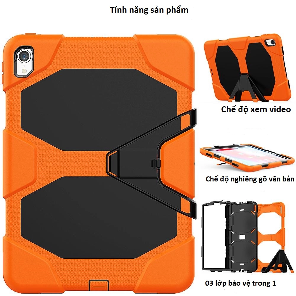 Ốp lưng chống sốc, chống va đập cho iPad Pro 11 inch, 3 lớp bảo vệ trong một